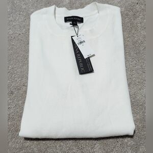 NWT Banana Republic Splash Knit‎ Women's White Career Sweater Size Medium
